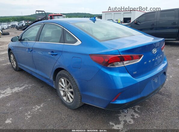 5NPE24AF0JH721658 2018 HYUNDAI SONATA Blue Rear left