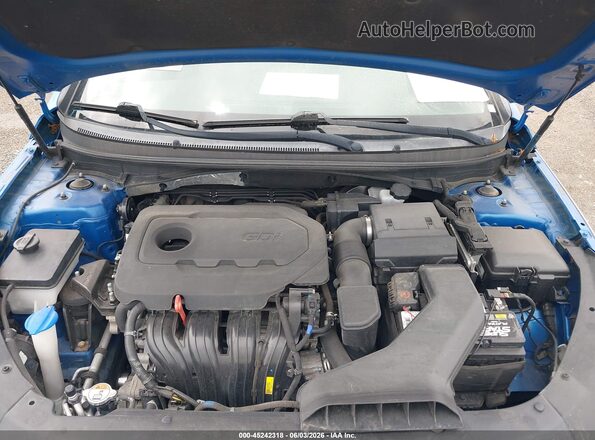 5NPE24AF0JH721658 2018 HYUNDAI SONATA Blue Rear view