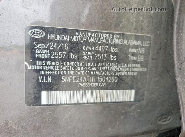5NPE24AF1HH504260 2017 HYUNDAI SONATA Brown 
