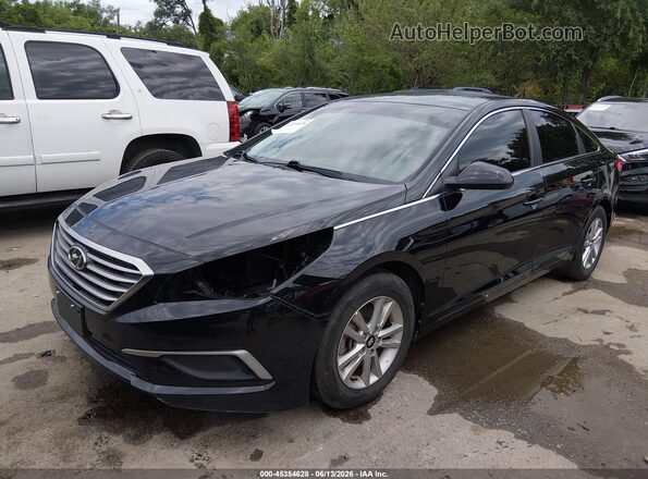 5NPE24AF1HH510656 2017 HYUNDAI SONATA Black Передня ліва чверть