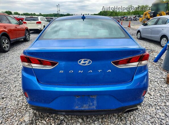 5NPE24AF1JH604042 2018 HYUNDAI SONATA Blue Rear view