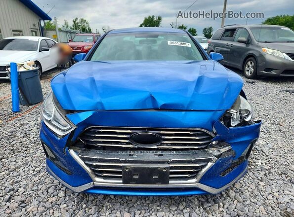 5NPE24AF1JH604042 2018 HYUNDAI SONATA Blue Front view