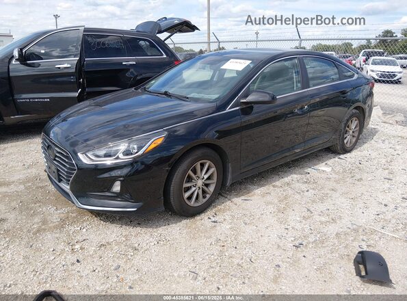 5NPE24AF1JH673443 2018 HYUNDAI SONATA Black წინა მარცხენა ხედი სამი მეოთხედიდან
