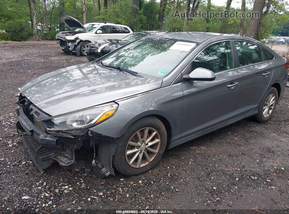 5NPE24AF1JH680800 2018 HYUNDAI SONATA Gray Առջևի ձախ երեք քառորդ տեսարան