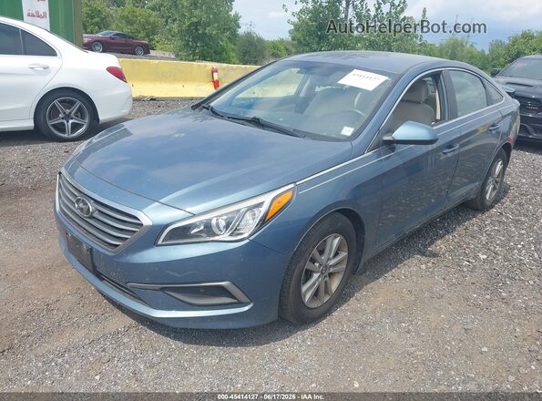 5NPE24AF2GH297635 2016 HYUNDAI SONATA Blue წინა მარცხენა ხედი სამი მეოთხედიდან