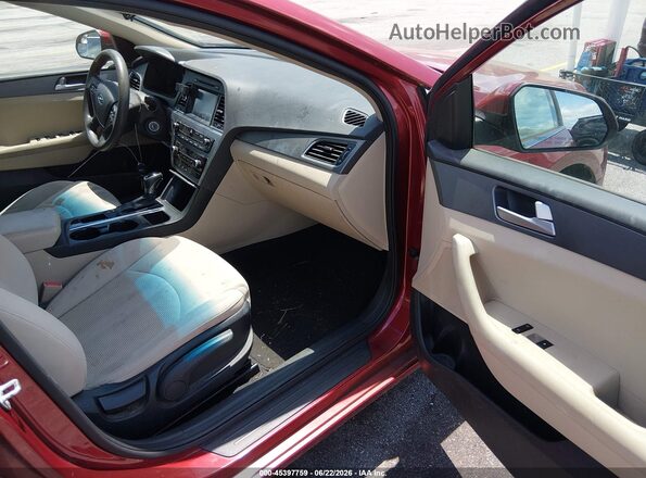 5NPE24AF2GH307791 2016 HYUNDAI SONATA Red წინა სალონის ხედი