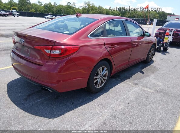 5NPE24AF2GH307791 2016 HYUNDAI SONATA Red უკანა მარჯვენა