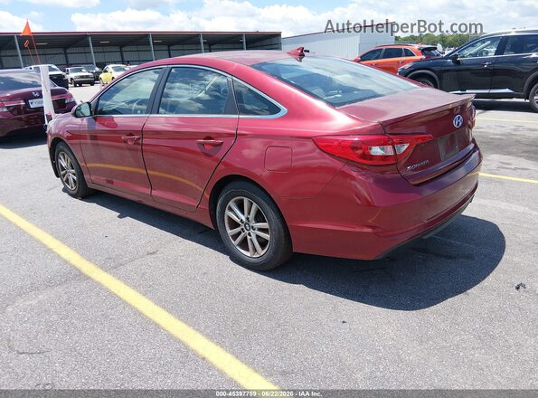 5NPE24AF2GH307791 2016 HYUNDAI SONATA Red უკანა მარცხენა