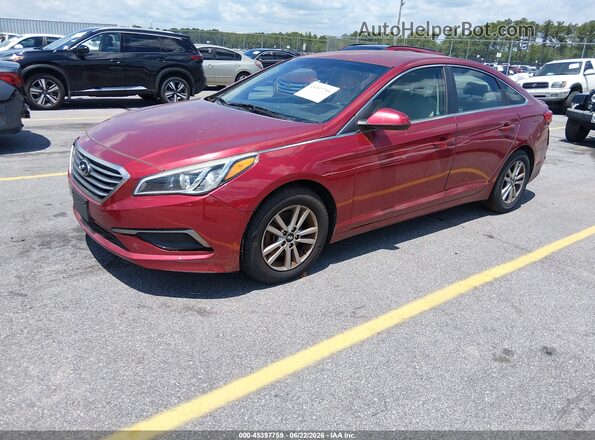 5NPE24AF2GH307791 2016 HYUNDAI SONATA Red წინა მარცხენა ხედი სამი მეოთხედიდან