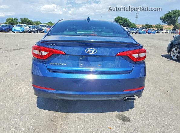 5NPE24AF2HH510987 2017 HYUNDAI SONATA Blue უკანა ხედი