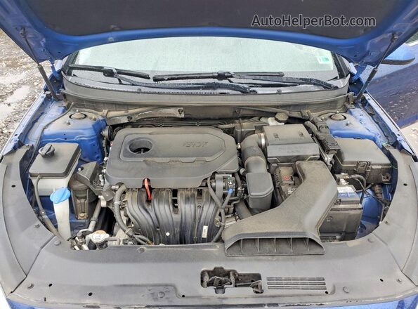 5NPE24AF2KH788568 2019 HYUNDAI SONATA Синий Вид задней части салона