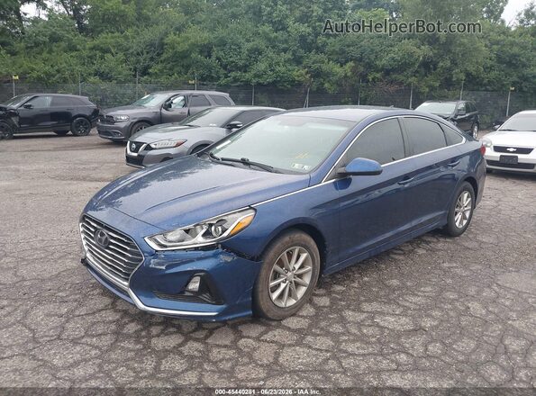 5NPE24AF2KH795956 2019 HYUNDAI SONATA Blue Передня ліва чверть