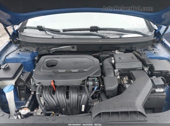 5NPE24AF2KH795956 2019 HYUNDAI SONATA Blue Вид ззаду