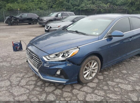 5NPE24AF2KH795956 2019 HYUNDAI SONATA Blue Вид спереду