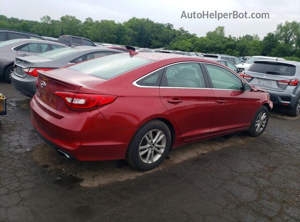 5NPE24AF3GH288328 2016 HYUNDAI SONATA Red უკანა მარჯვენა