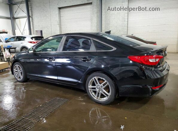 5NPE24AF3GH337107 2016 HYUNDAI SONATA Black Trasero izquierdo
