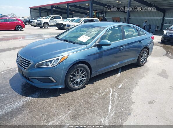 5NPE24AF3GH390809 2016 HYUNDAI SONATA Синий Передняя левая четверть