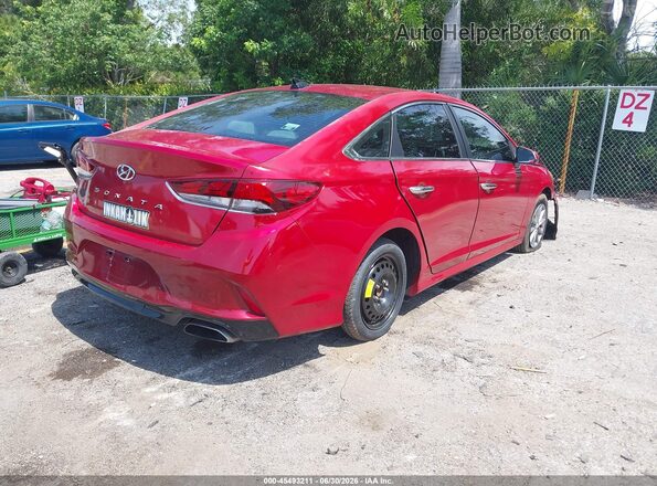 5NPE24AF3JH663223 2018 HYUNDAI SONATA Red Задня права чверть