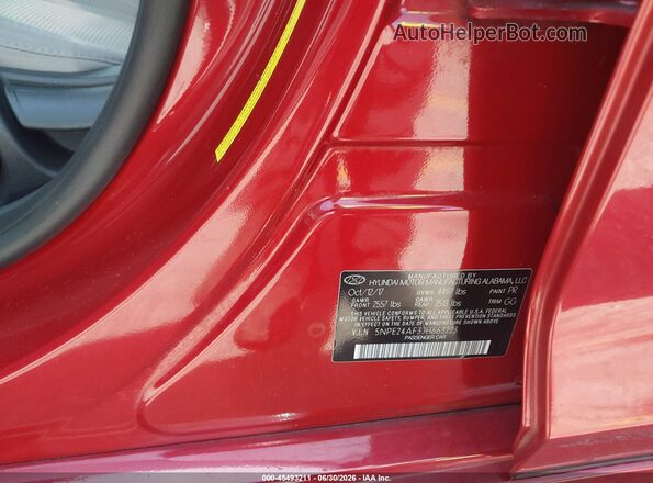 5NPE24AF3JH663223 2018 HYUNDAI SONATA Red Вид підкапотного простору
