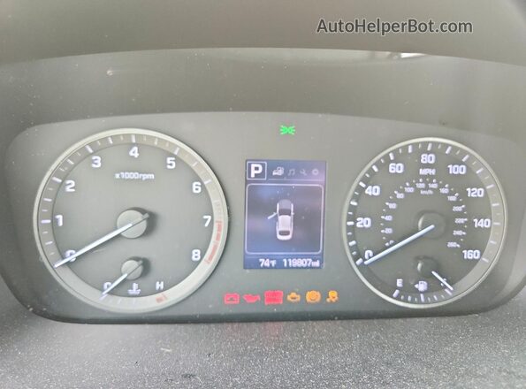 5NPE24AF4GH289665 2016 HYUNDAI SONATA White Widok zestawu wskaźników