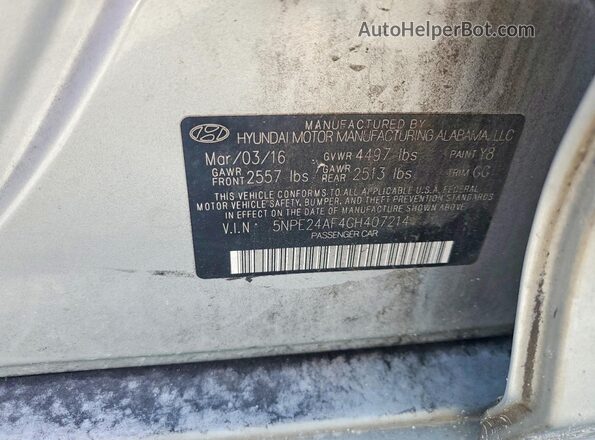 5NPE24AF4GH407214 2024 HYUNDAI SONATA Silver 