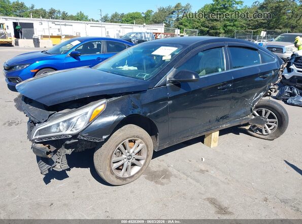 5NPE24AF4HH459685 2017 HYUNDAI SONATA Black Առջևի ձախ երեք քառորդ տեսարան