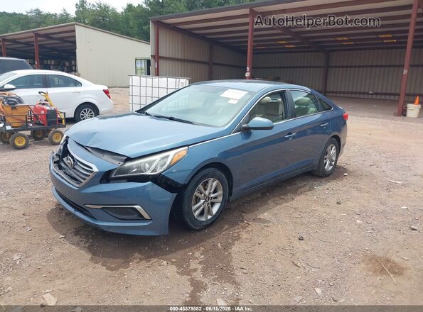 5NPE24AF4HH474784 2017 HYUNDAI SONATA Blue წინა მარცხენა ხედი სამი მეოთხედიდან