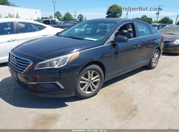 5NPE24AF4HH492525 2017 HYUNDAI SONATA Black Առջևի ձախ երեք քառորդ տեսարան