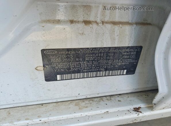 5NPE24AF5GH274169 2016 HYUNDAI SONATA White ძრავის განყოფილების ხედი