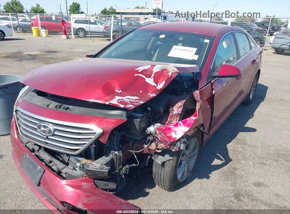 5NPE24AF5GH280408 2016 HYUNDAI SONATA Red Vista tres cuartos delantera izquierda