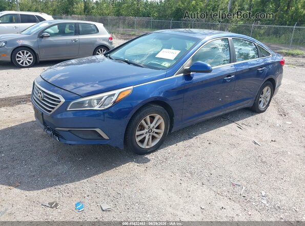5NPE24AF5GH295426 2016 HYUNDAI SONATA Blue Առջևի ձախ երեք քառորդ տեսարան