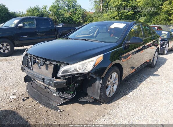5NPE24AF5GH326612 2016 HYUNDAI SONATA Black წინა მარცხენა ხედი სამი მეოთხედიდან