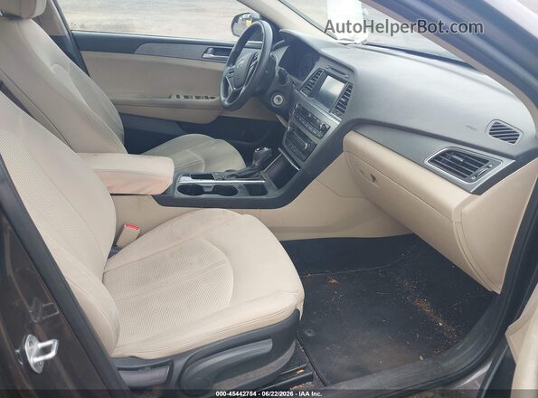5NPE24AF5GH355365 2016 HYUNDAI SONATA Brown წინა სალონის ხედი