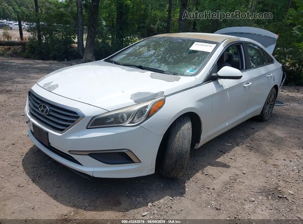 5NPE24AF5GH374207 2016 HYUNDAI SONATA White Առջևի ձախ երեք քառորդ տեսարան