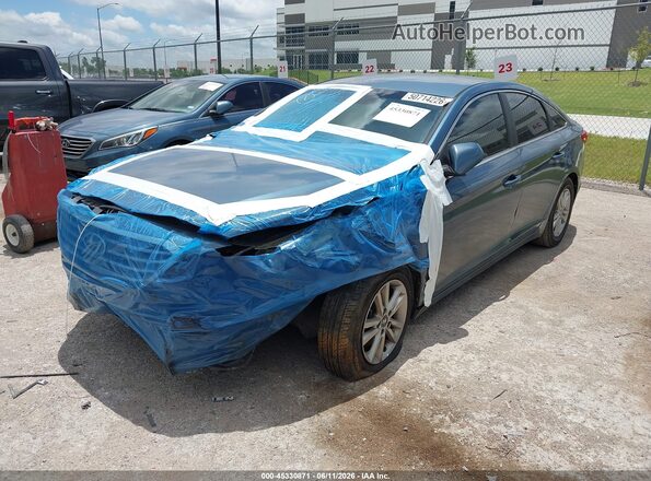 5NPE24AF5HH444788 2017 HYUNDAI SONATA Light Blue Առջևի ձախ երեք քառորդ տեսարան