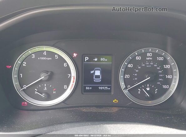 5NPE24AF5KH762952 2019 HYUNDAI SONATA Gray უკანა სავარძლების ხედი