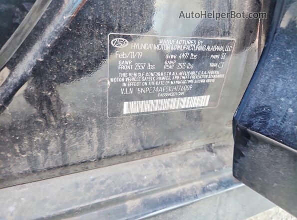 5NPE24AF5KH776009 2019 HYUNDAI SONATA Черный Вид наклейки с VIN-кодом