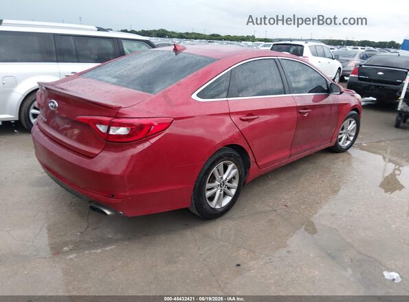 5NPE24AF6HH454231 2017 HYUNDAI SONATA Red Задня права чверть