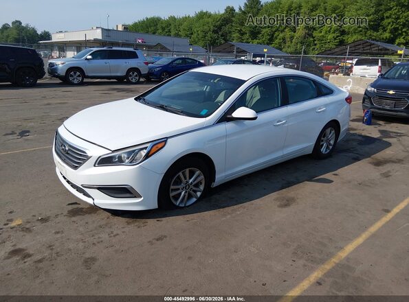 5NPE24AF6HH569234 2017 HYUNDAI SONATA White წინა მარცხენა ხედი სამი მეოთხედიდან