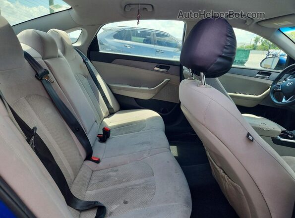 5NPE24AF6JH594933 2018 HYUNDAI SONATA Blue Вид задніх сидінь