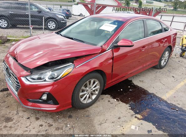 5NPE24AF6KH771966 2019 HYUNDAI SONATA Red Առջևի ձախ երեք քառորդ տեսարան