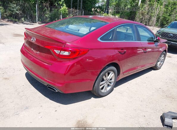 5NPE24AF7GH287151 2016 HYUNDAI SONATA Красный Задняя правая четверть