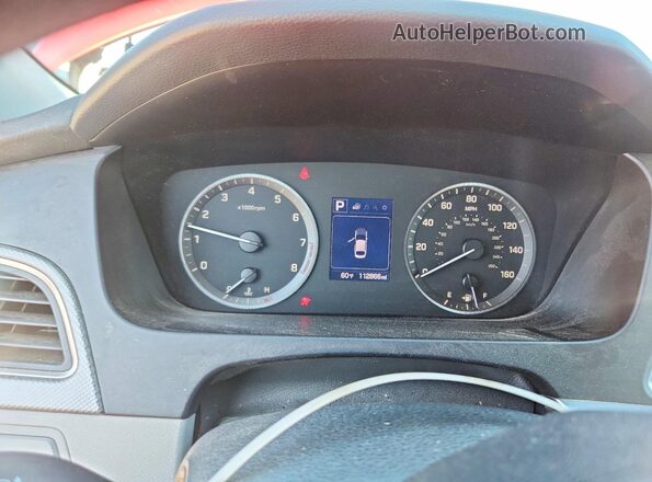 5NPE24AF7GH287893 2016 HYUNDAI SONATA Red Instrument cluster view