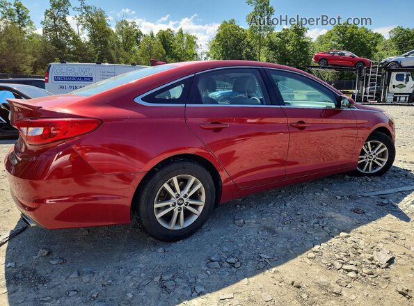 5NPE24AF7HH474908 2017 HYUNDAI SONATA Red Задня права чверть