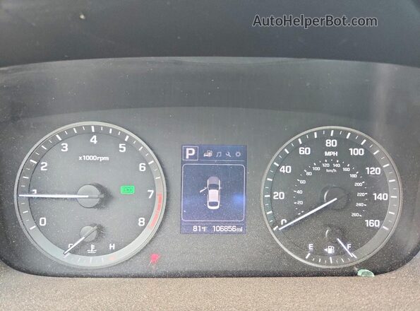 5NPE24AF8HH470205 2017 HYUNDAI SONATA Blue Widok zestawu wskaźników