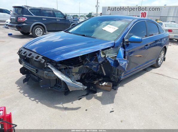5NPE24AF8KH772066 2019 HYUNDAI SONATA Синий Передняя левая четверть