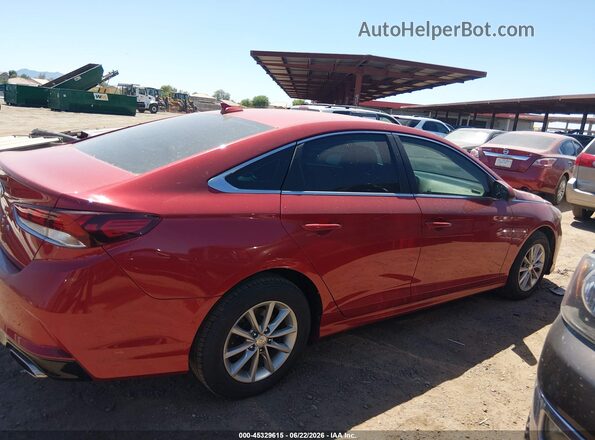 5NPE24AF8KH817314 2019 HYUNDAI SONATA Red უკანა სალონის ხედი