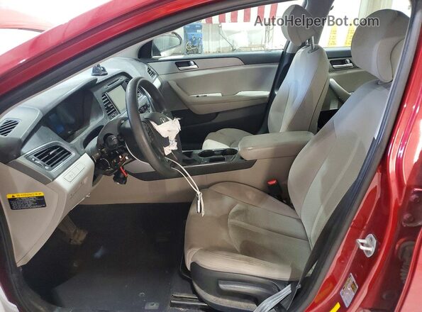 5NPE24AF9GH370760 2016 HYUNDAI SONATA Red Вид салону спереду
