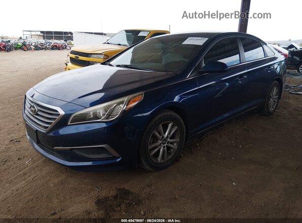 5NPE24AF9HH447905 2017 HYUNDAI SONATA Blue Առջևի ձախ երեք քառորդ տեսարան