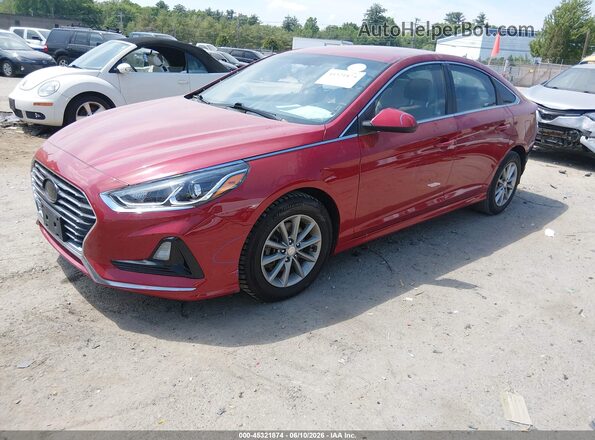 5NPE24AF9JH615161 2018 HYUNDAI SONATA Red Առջևի ձախ երեք քառորդ տեսարան